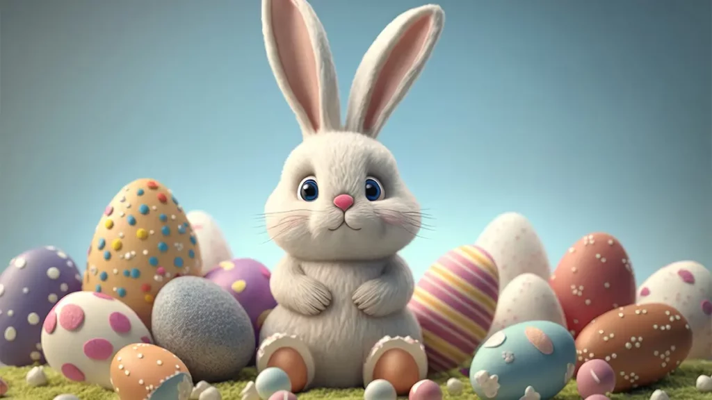 Animated movie with bunny and easter eggs