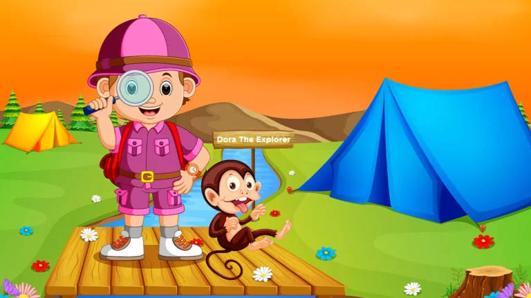 Dora the explorer with her monkey