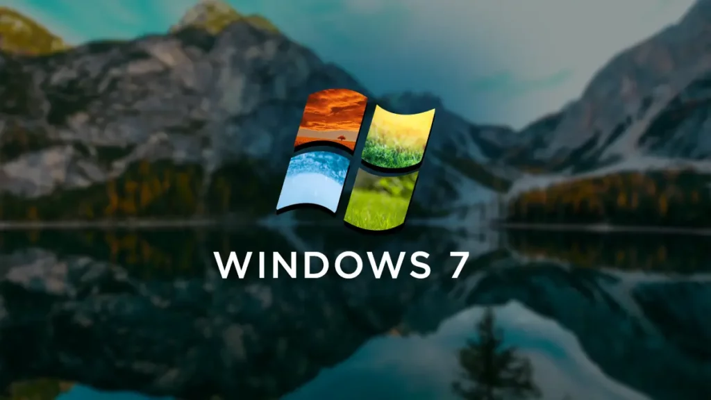 windows 7 ISO in a scenic background