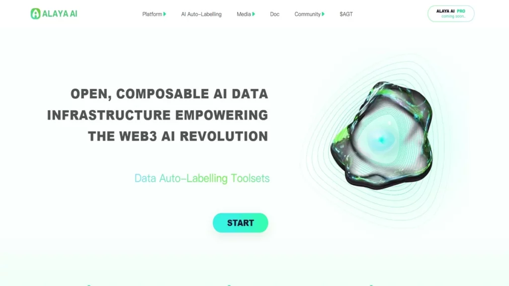 alaya ai website homepage design