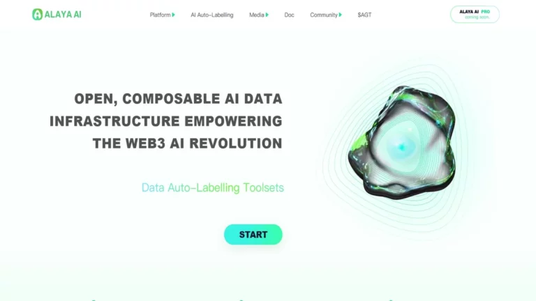 alaya ai website homepage design