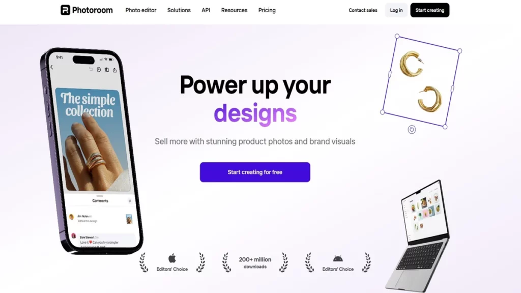 homepage of photoroom mod apk