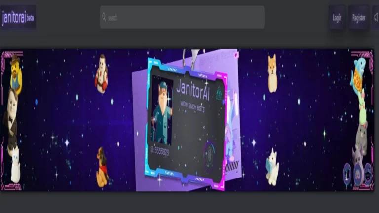 janitor ai logo in homepage layout