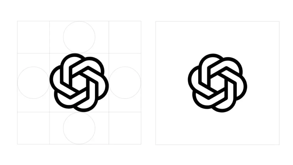 open ai logo png with and without grid
