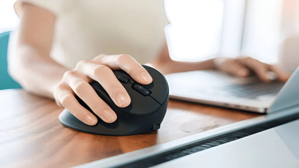 Hand with ergonomic mouse