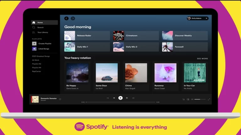 spotify web player desktop homepage