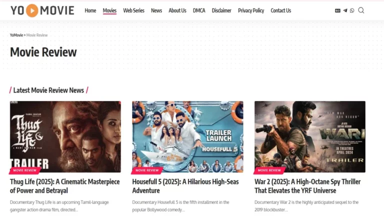 Homepage of yomovies