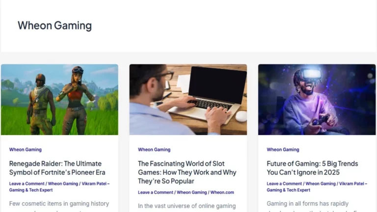 wheon gaming desktop webpage